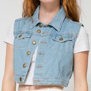 American Apparel Racer Cropped Denim Vest